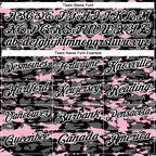 Custom Black Steel Gray Light Pink-White 3D Pattern Design Splash Performance Polo Shirt