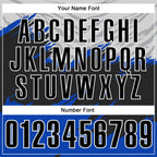 Custom Thunder Blue Black Gray-White 3D Pattern Design Splash Performance Polo Shirt