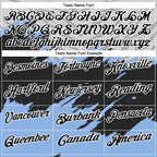 Custom Light Blue Black Gray-White 3D Pattern Design Splash Performance Polo Shirt