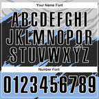 Custom Light Blue Black Gray-White 3D Pattern Design Splash Performance Polo Shirt