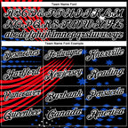 Custom Black Fire Red Thunder Blue-White 3D Pattern Design Star And Geometric Shapes Performance Polo Shirt