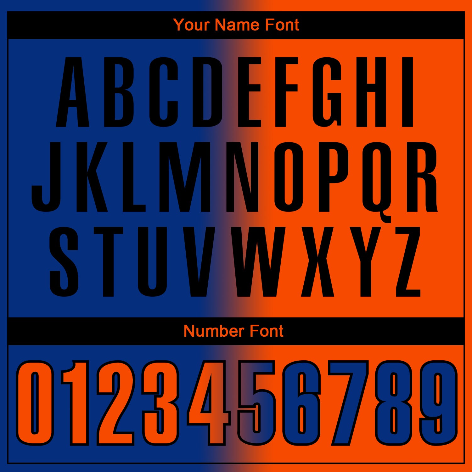 Custom Royal Orange-Black 3D Gradient Fashion Performance Polo Shirt