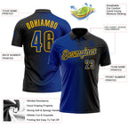Custom Black Royal-Gold 3D Gradient Fashion Performance Polo Shirt