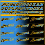 Custom Black Powder Blue-Gold 3D Gradient Fashion Performance Polo Shirt