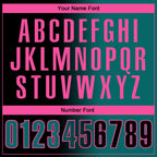 Custom Black Teal-Pink 3D Gradient Fashion Performance Polo Shirt