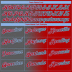 Custom Red Steel Gray-Light Blue 3D Gradient Fashion Performance Polo Shirt