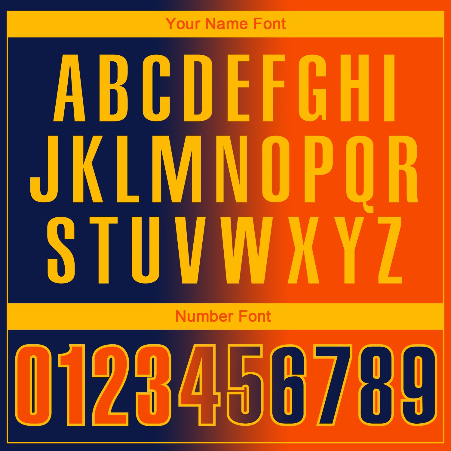 Custom Navy Orange-Gold 3D Gradient Fashion Performance Polo Shirt