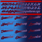 Custom Navy Powder Blue-Red 3D Gradient Fashion Performance Polo Shirt