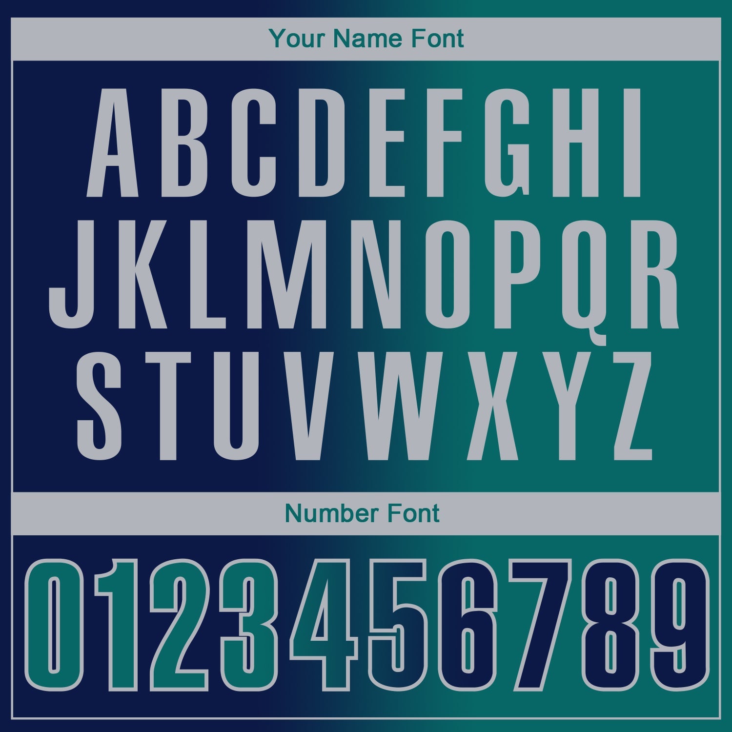 Custom Navy Teal-Gray 3D Gradient Fashion Performance Polo Shirt