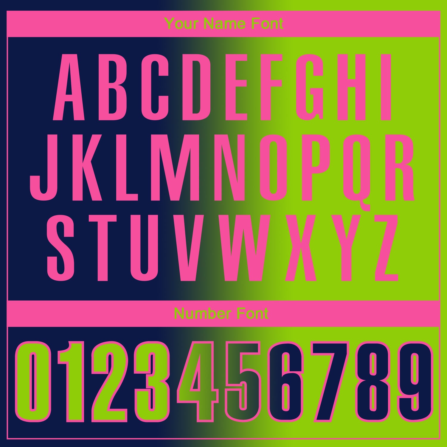 Custom Navy Neon Green-Pink 3D Gradient Fashion Performance Polo Shirt