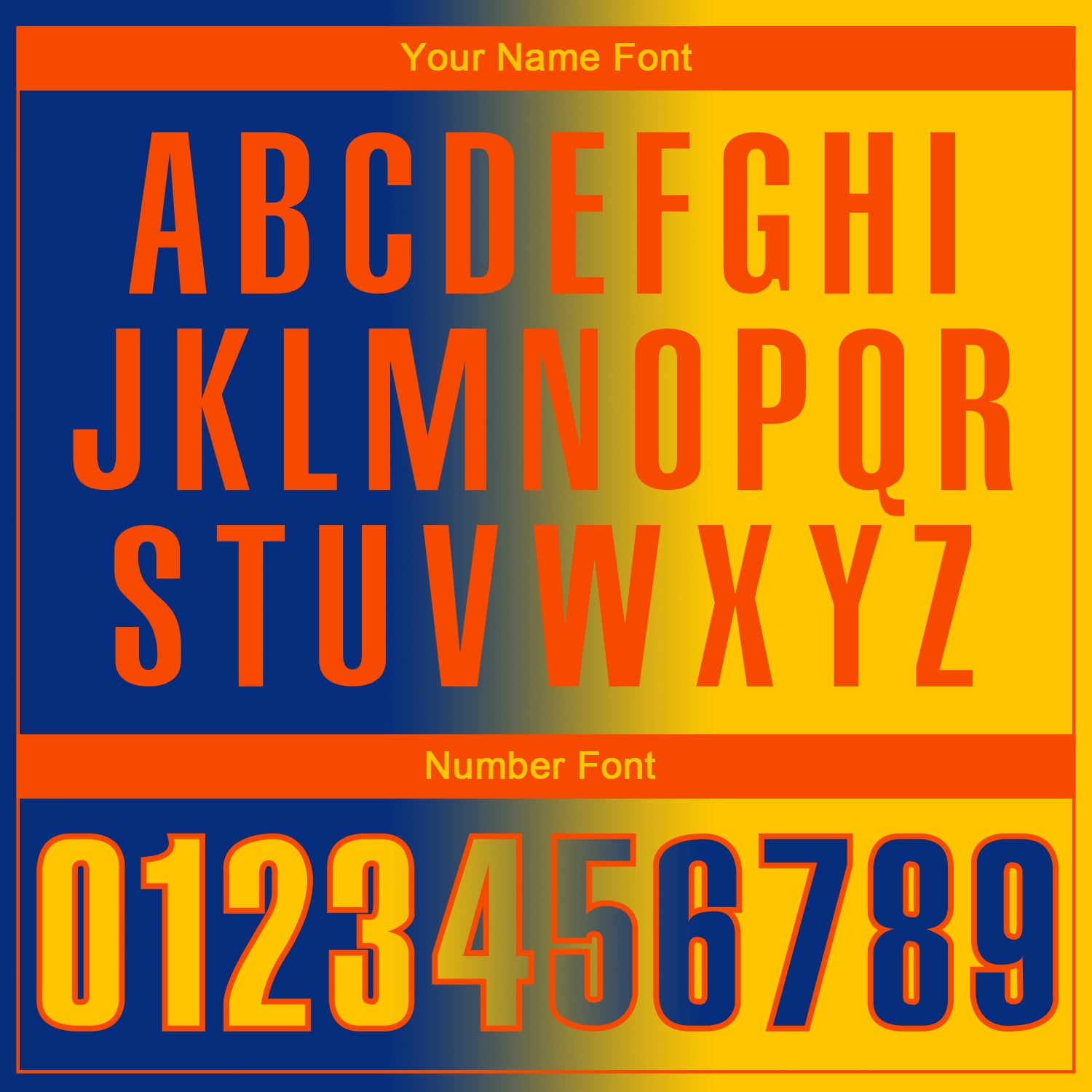 Custom Royal Yellow-Orange 3D Gradient Fashion Performance Polo Shirt