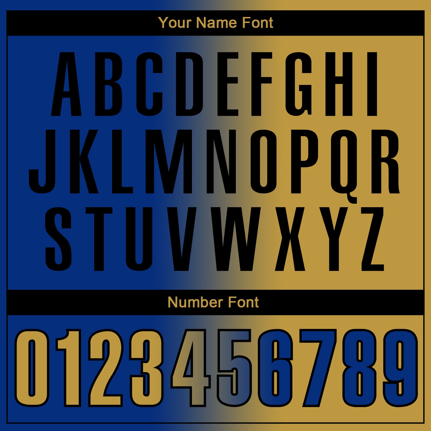 Custom Royal Old Gold-Black 3D Gradient Fashion Performance Polo Shirt