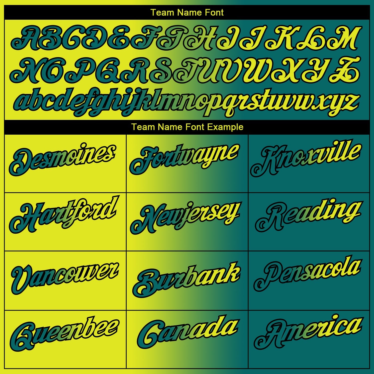 Custom Teal Neon Yellow-Black 3D Gradient Fashion Performance Polo Shirt