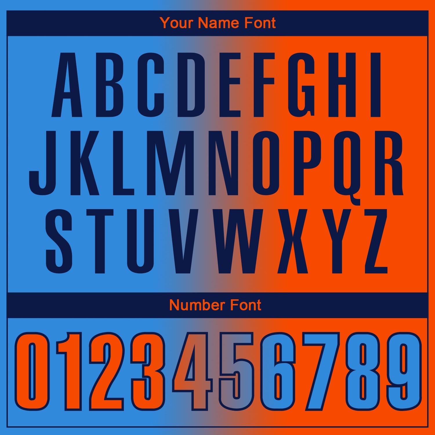 Custom Powder Blue Orange-Navy 3D Gradient Fashion Performance Polo Shirt