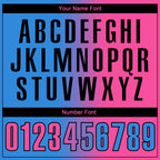 Custom Powder Blue Pink-Black 3D Gradient Fashion Performance Polo Shirt