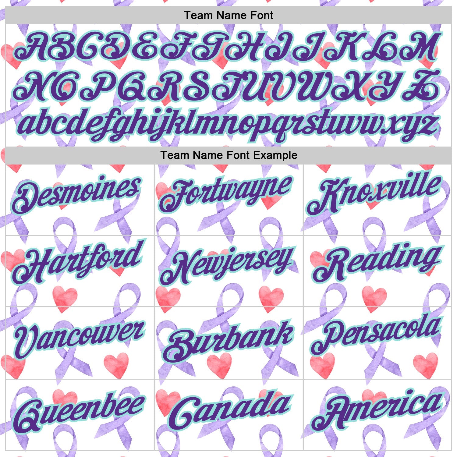 Custom White Purple-Ice Blue 3D Pattern Design Perwinkle Ribbon Gastric Cancer Awareness Hearts Performance Polo Shirt