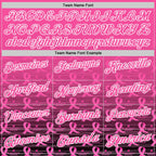 Custom Pink Black-White 3D Gradient Pink Ribbon Breast Cancer Awareness Performance Polo Shirt