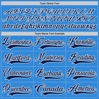 Custom Sky Blue Navy-White Hockey Lace Neck Jersey