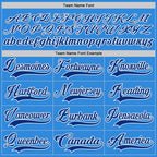 Custom Sky Blue Royal-White Hockey Lace Neck Jersey