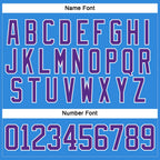 Custom Sky Blue Purple-White Hockey Lace Neck Jersey