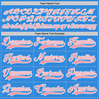 Custom Sky Blue Medium Pink-White Hockey Lace Neck Jersey