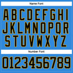 Custom Sky Blue Black-Gold Hockey Lace Neck Jersey