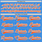 Custom Powder Blue Orange-White Hockey Jersey