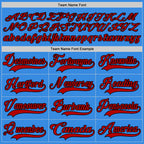 Custom Powder Blue Red-Black Hockey Jersey