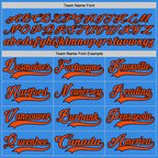 Custom Powder Blue Orange-Black Hockey Jersey