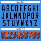 Custom Powder Blue Orange-Black Hockey Jersey