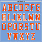 Custom Powder Blue Orange-White Authentic Baseball Jersey