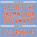 Custom Powder Blue Orange-White Authentic Baseball Jersey