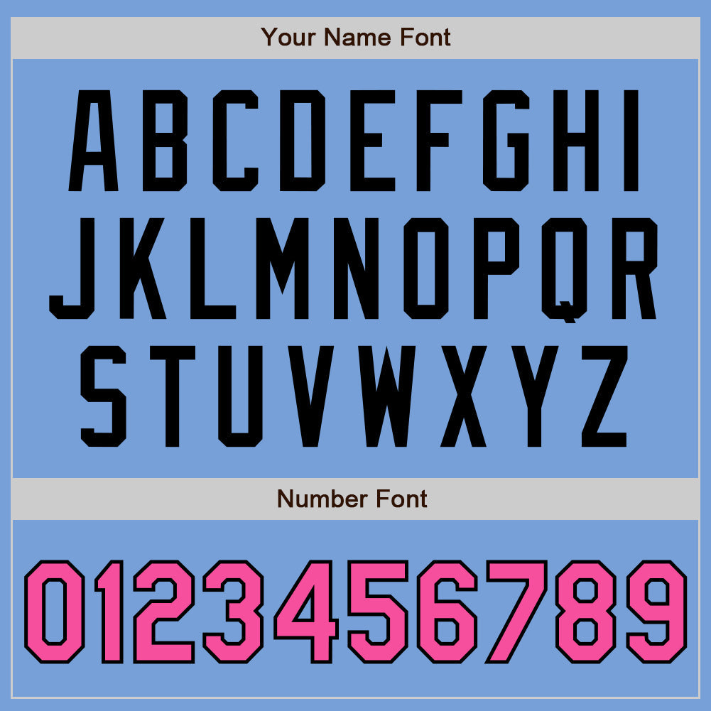 Custom Powder Blue Pink-Black Authentic Baseball Jersey