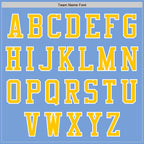 Custom Powder Blue Yellow-White Authentic Baseball Jersey