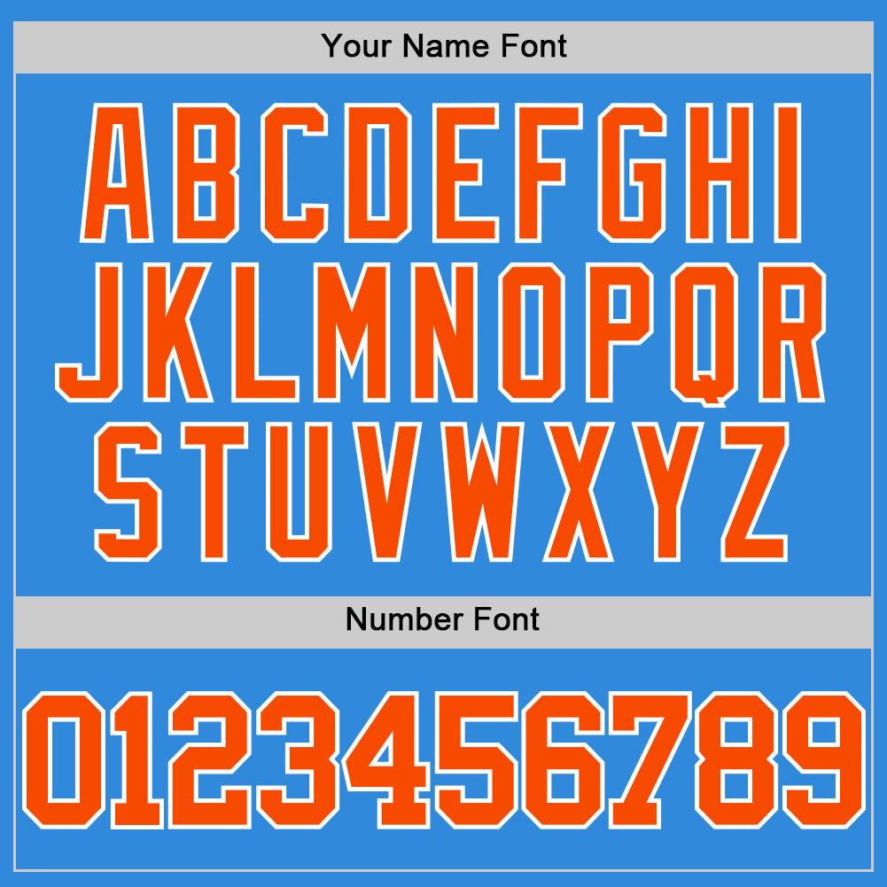 Custom Powder Blue Orange-White Authentic Basketball Jersey