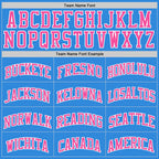 Custom Powder Blue Pink-White Authentic Basketball Jersey