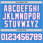 Custom Powder Blue White-Pink Authentic Basketball Jersey