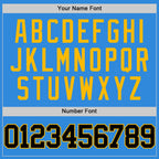 Custom Powder Blue Black-Gold Authentic Basketball Jersey