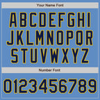 Custom Powder Blue Navy-Yellow Authentic Baseball Jersey