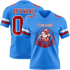 Custom Powder Blue Red-White Authentic Football Jersey