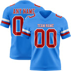 Custom Powder Blue Red-White Authentic Football Jersey