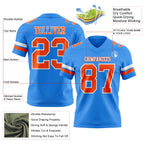 Custom Powder Blue Orange-White Authentic Football Jersey