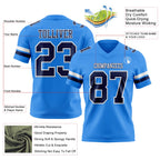 Custom Powder Blue Navy-White Authentic Football Jersey