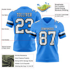 Custom Powder Blue White-Black Authentic Football Jersey