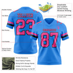 Custom Powder Blue Pink-Black Authentic Football Jersey