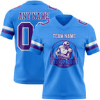 Custom Powder Blue Purple-White Authentic Football Jersey