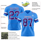Custom Powder Blue Purple-White Authentic Football Jersey