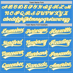 Custom Stitched Powder Blue White-Yellow Baseball Pullover Sweatshirt Hoodie