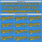 Custom Stitched Powder Blue Navy-Yellow Baseball Pullover Sweatshirt Hoodie