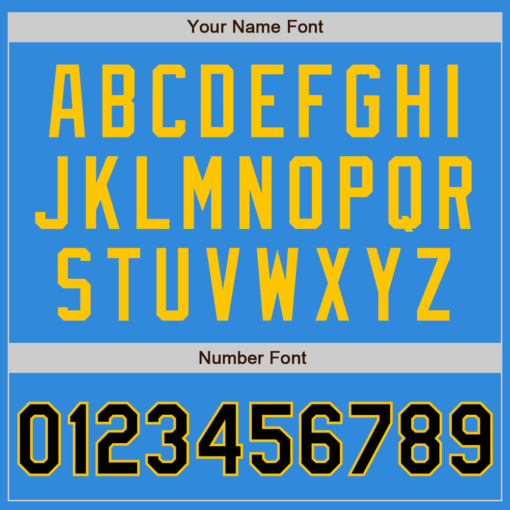 Custom Stitched Powder Blue Black-Yellow Baseball Pullover Sweatshirt Hoodie